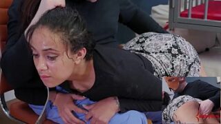 Little bubble-butt gimp, Kingsley, gets bum penalized while gargling jism