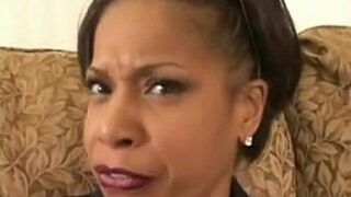 Dark-hued cougar fucks milky sausage