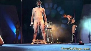 extreme fetish demonstrate on stage