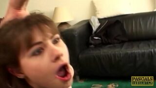 Youthfull subslut Luna Rival booty fucked toughly before internal ejaculation